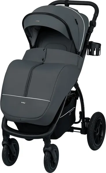 Изображение товара Детская прогулочная коляска INDIGO Epica Xl Air+ с сумкой (темно-серый)