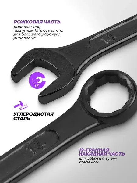 Изображение товара Набор ключей Megatools MT-5198 Black (68303)