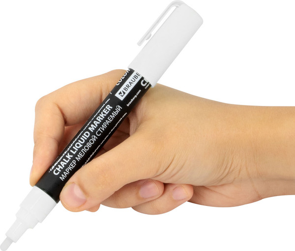 Изображение товара Набор маркеров Brauberg Chalk Liquid Marker / 152595 (3шт, белый)