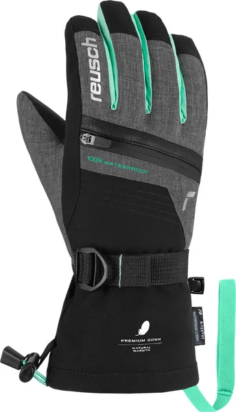 Изображение товара Перчатки лыжные Reusch Lando R-Tex XT Junior / 6161243-7695 (р.6.5, Black/Black Mellange/Cabbage)