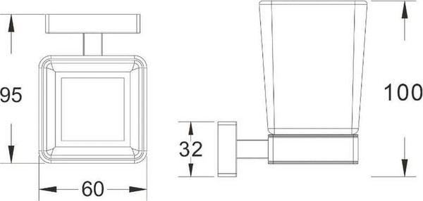 Изображение товара Стакан для зубной щетки и пасты Shevanik SG5612T (оружейная сталь, с держателем)