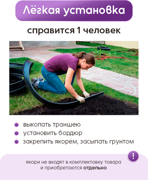Изображение товара Набор бордюров садовых Ранборт Лента 20м (2шт)