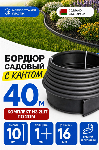 Изображение товара Набор бордюров садовых Ранборт Лента 20м (2шт)