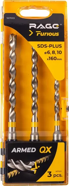 Изображение товара Набор буров Rage SDS-plus Furious / 567003