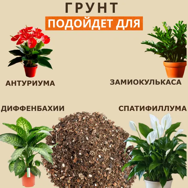 Изображение товара Грунт для растений АгроМульчинг Для антуриума и спатифиллума (5л)