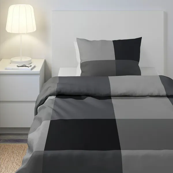 Изображение товара Пододеяльник с наволочками Ikea Brunkrissla / 305.645.83 (черный)