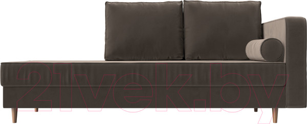 Изображение товара Тахта Лига Диванов Прайм правый / 100876 (велюр коричневый)