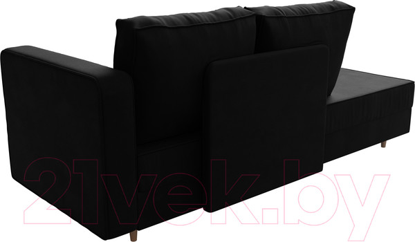 Изображение товара Тахта Лига Диванов Прайм правый / 100884 (микровельвет черный)