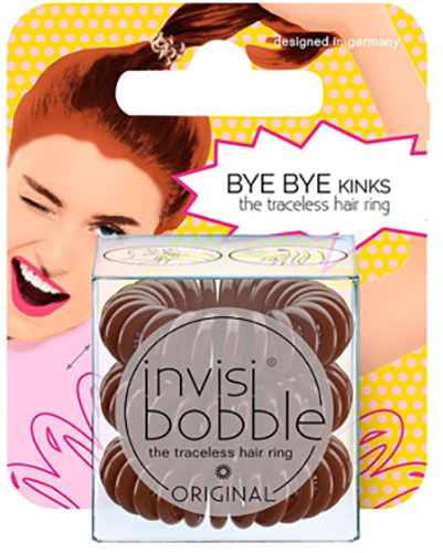 Изображение товара Набор резинок для волос Invisibobble Nano с подвесом Pretzel Brown (3шт)