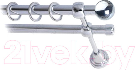 Изображение товара Карниз для штор Lm Decor Шар малый 124 2р гладкий (хром, 3м)