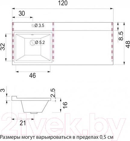 Изображение товара Умывальник Misty Гавана 120 L