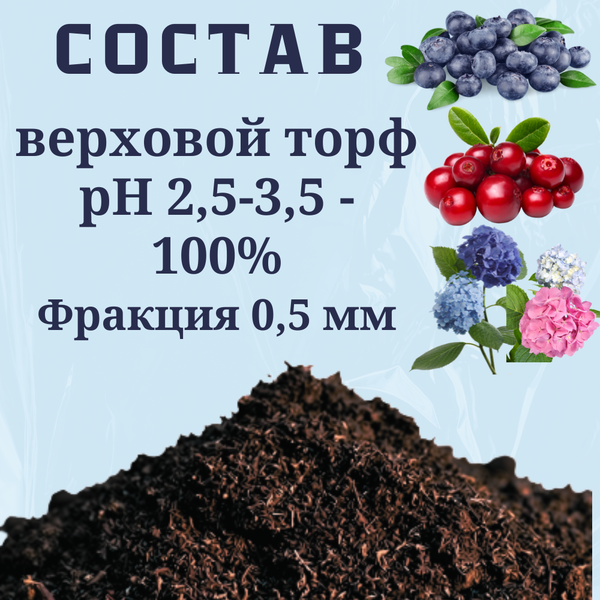 Изображение товара Субстрат АгроМульчинг Торфяной верховой ph 2.5-3.5 (50л)
