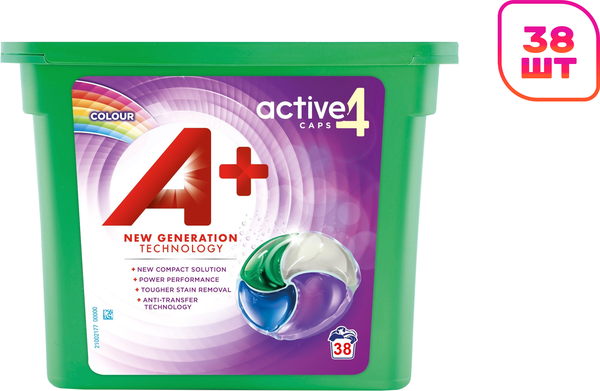 Изображение товара Капсулы для стирки A+ Color для цветного белья (38шт)
