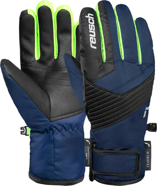Изображение товара Перчатки лыжные Reusch Dan R-Tex XT / 6561213-7712 (р.6.5, Black/Dress Blue/Neon Green)