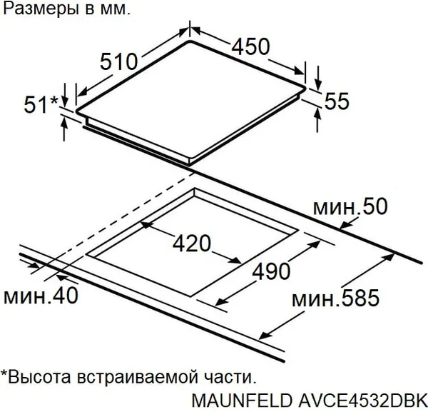 Изображение товара Электрическая варочная панель Maunfeld AVCE4532DBK