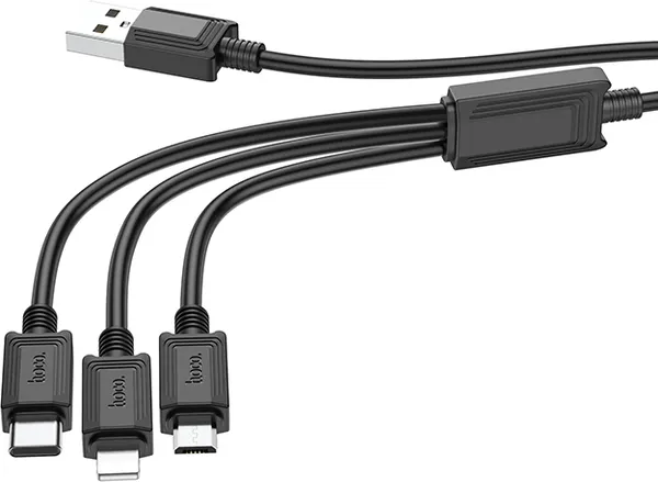 Изображение товара Кабель Hoco X74 3-в-1 iP+Micro+Type-C (черный)