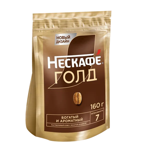 Изображение товара Кофе растворимый Nescafe Gold (160г, пакет)