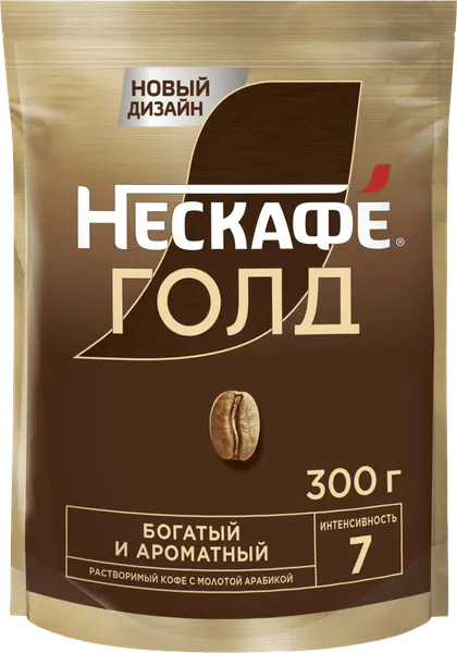 Изображение товара Кофе растворимый Nescafe Gold (300г, пакет)