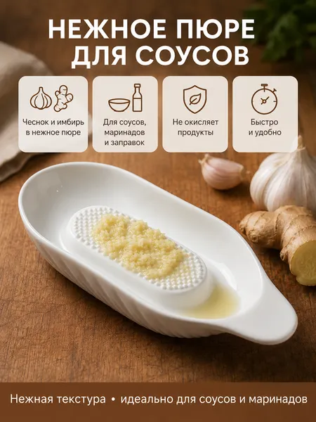 Изображение товара Тарелка-терка Модифай T3H52PL04Oval (белый)