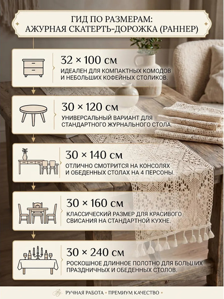 Изображение товара Дорожка на стол Модифай T3TС25 (30x140, молочный)