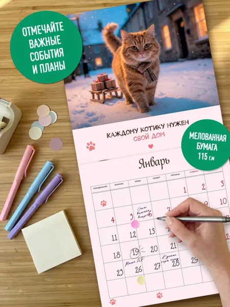 Изображение товара Календарь настенный Эксмо Будь котиком. 2027 год (9785042407987)