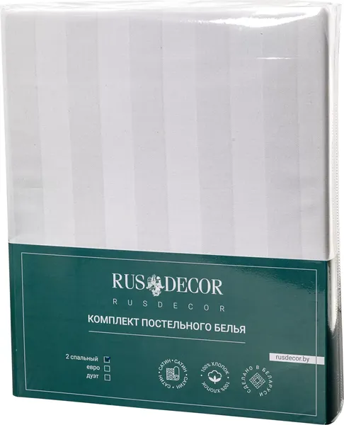 Изображение товара Комплект постельного белья Rusdecor В широкую полоску (белый)