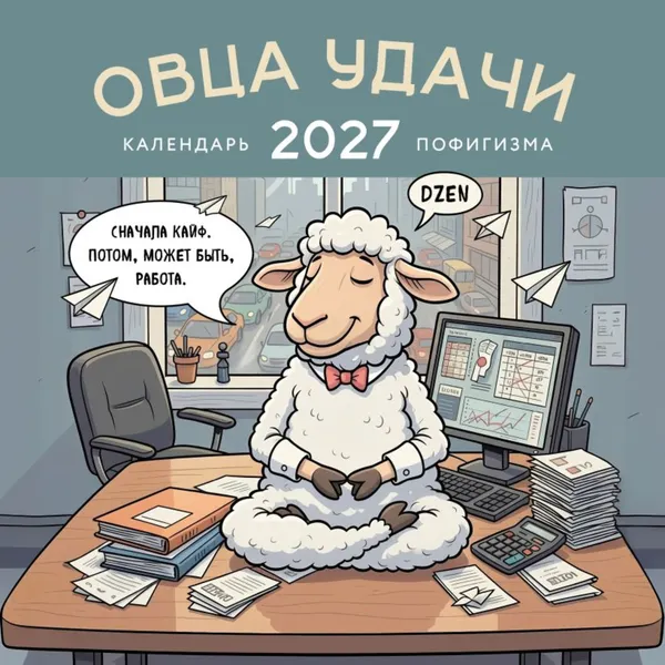 Изображение товара Календарь настенный Эксмо Овца удачи. Календарь пофигизма. 2027 год (9785042406928)