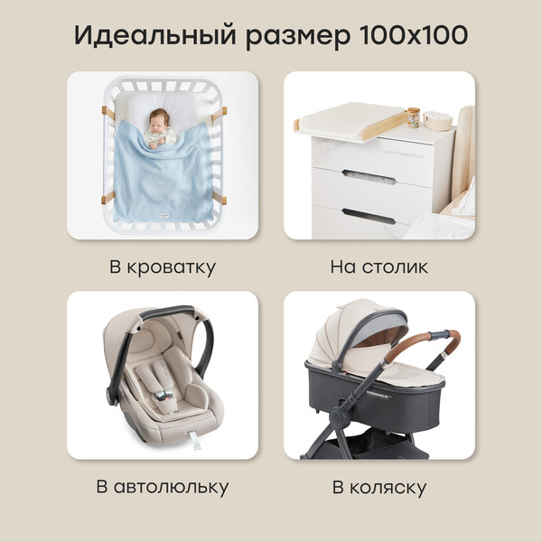 Изображение товара Плед для малышей Happy Baby 87570 (светло-голубой )