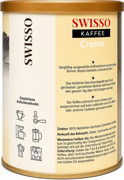 Изображение товара Кофе молотый Swisso Kaffee Crema (250г)