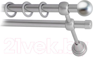 Изображение товара Карниз для штор Lm Decor Шар малый 124 2р гладкий (сатин, 1.8м)