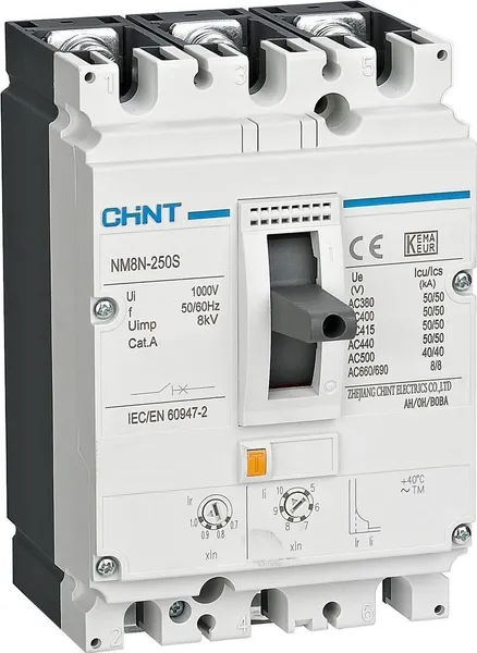 Изображение товара Выключатель автоматический Chint NM8N-250Q M 3Р 160А 70кА / 271434