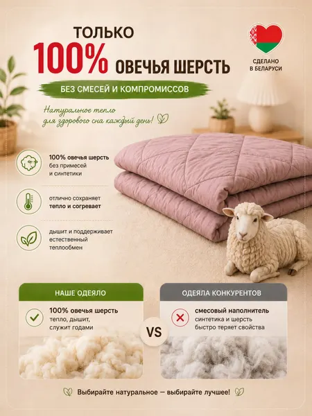 Изображение товара Одеяло Angellini Шерсть 400 / 6с422шу (220x200)