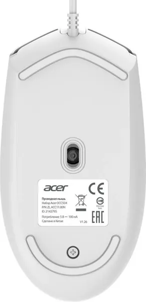 Изображение товара Комплект клавиатура и мышь Acer OCC504 / ZL.ACC11.00N (белый)
