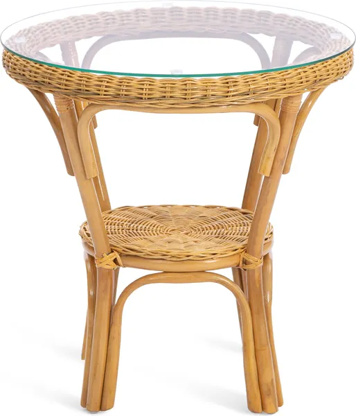Изображение товара Журнальный столик Tetchair Jambi со стеклом 55х55 (натуральный ротанг)