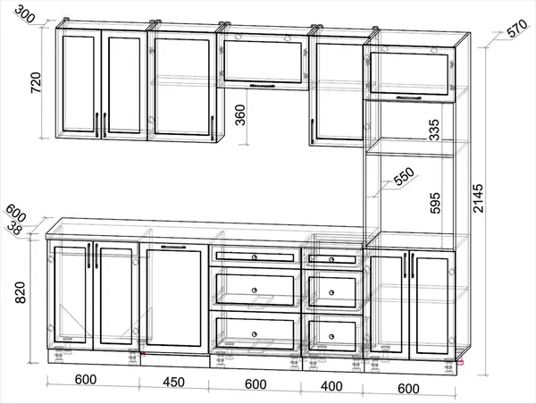 Изображение товара Кухонный гарнитур Interline Тренд 2.65-ПМ3 (белый/белый/кастилло темный)
