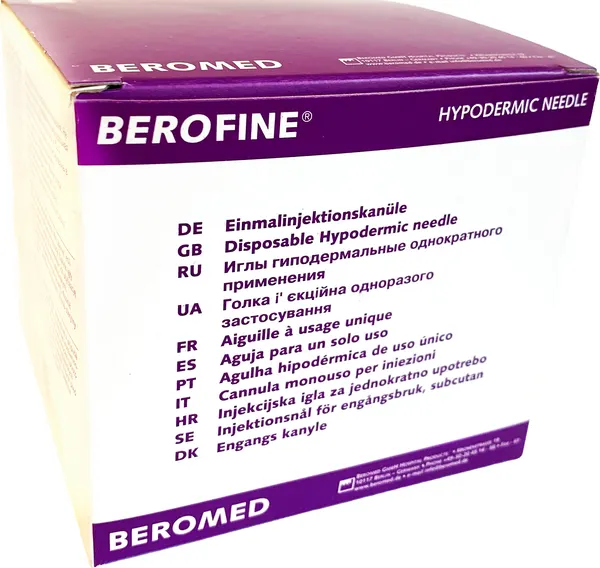 Изображение товара Набор игл для подкожных инъекций Berofine 30G Однократного применения (100шт)