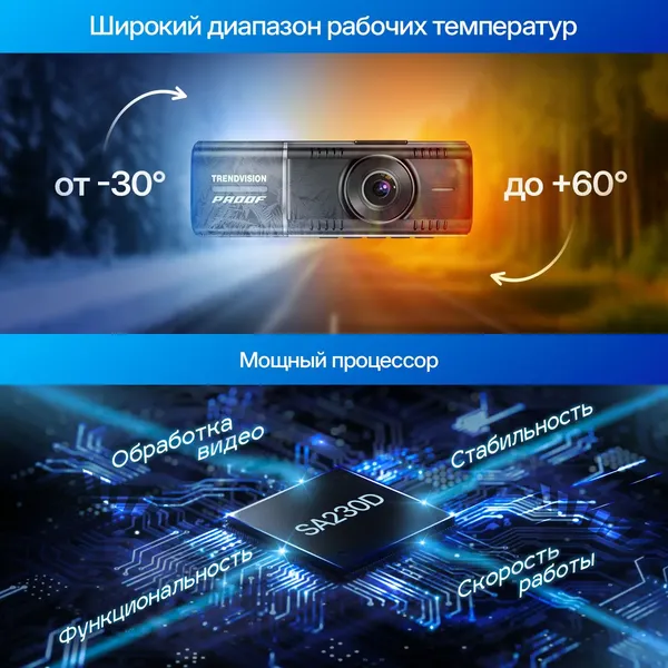 Изображение товара Автомобильный видеорегистратор TrendVision Proof Ultra 3CH