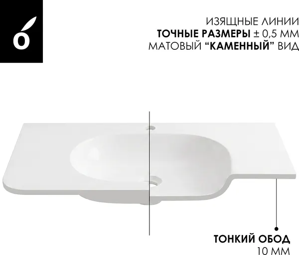 Изображение товара Умывальник Oliveeka Milu MA80WF (белый)