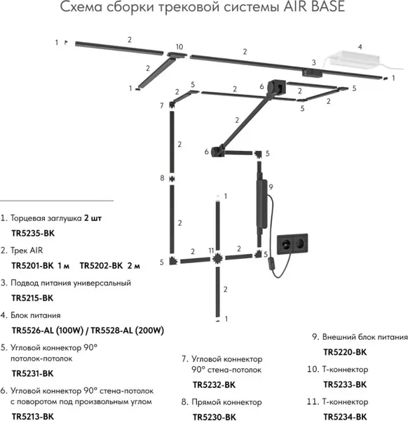 Изображение товара Шинопровод Denkirs Air Base / TR5202-BK