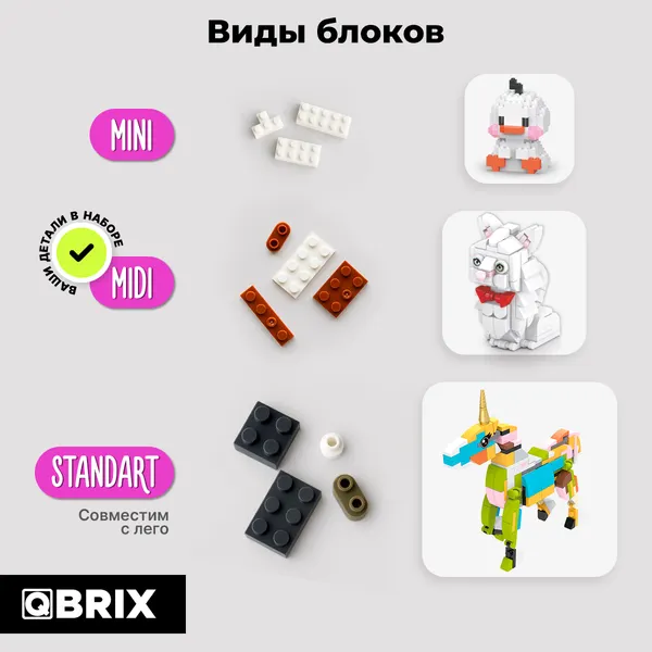 Изображение товара Конструктор QBRIX Kids Котики. Черный котик 32016