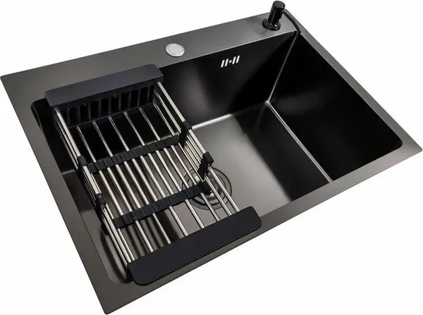 Изображение товара Мойка кухонная КромРус 7050B (черный)