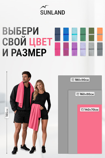 Изображение товара Полотенце SUNLAND SUN061 70х140 (светло-розовый)