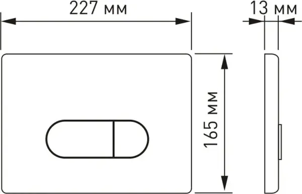 Изображение товара Кнопка для инсталляции Visam D2 / EX-228-001 (хром матовый)
