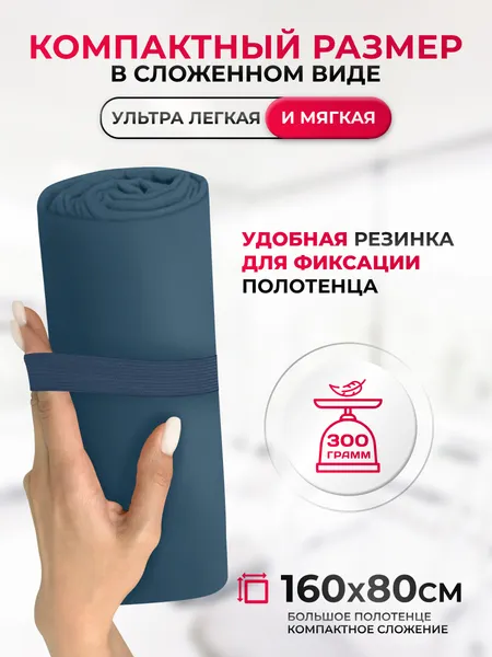 Изображение товара Полотенце Clam M020 80х160 (темно-синий)