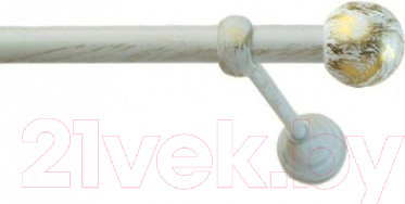 Изображение товара Карниз для штор Lm Decor Шар малый 124 1р гладкий (белое золото, 3м)