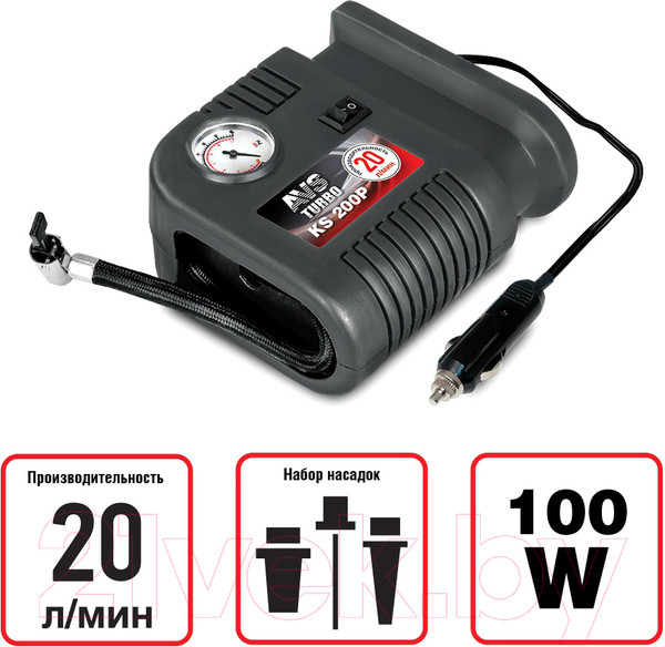 Изображение товара Автомобильный компрессор AVS Turbo KS 200P / A80740S