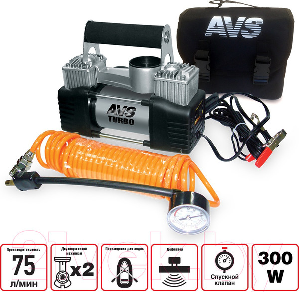 Изображение товара Автомобильный компрессор AVS Turbo KS 750D / 80505