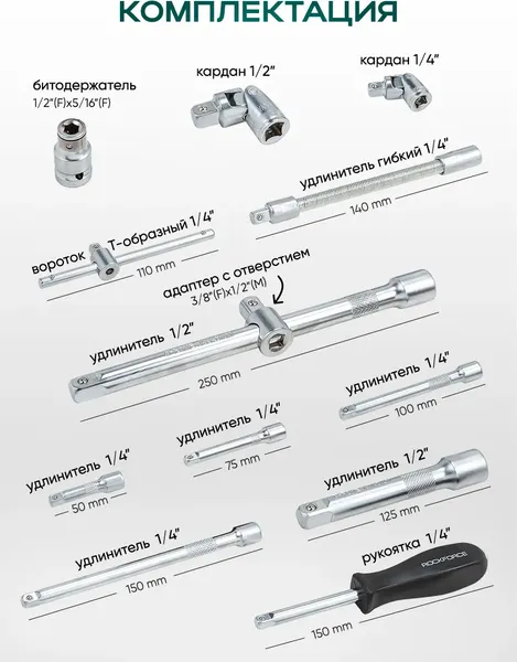 Изображение товара Универсальный набор инструментов RockForce RF LIGHT-41312-5 (61108)