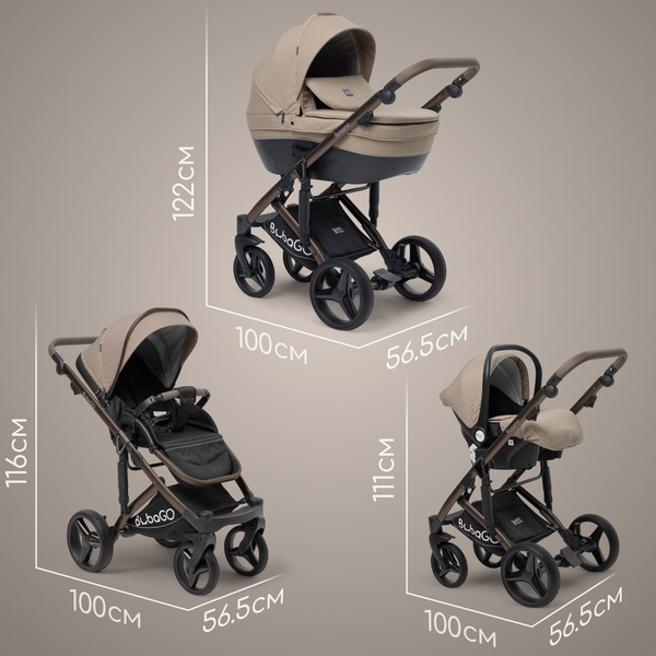 Изображение товара Детская универсальная коляска Bubago Rosano 3в1 / BG 164-5 (бежевый)