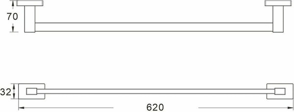 Изображение товара Держатель для полотенца Shevanik SG5617G (золотой сатин)